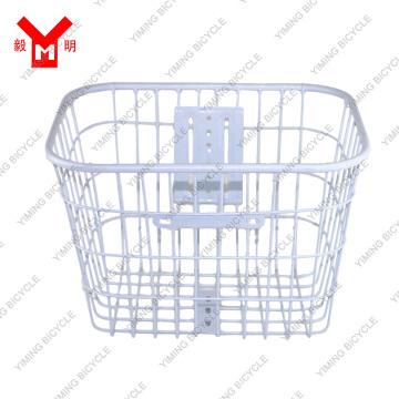 White Color Steel Wire Basket Bicycle Basket